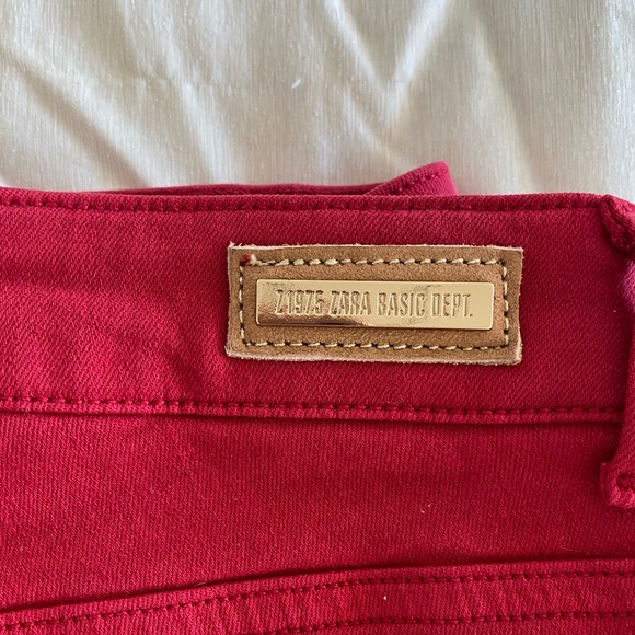 Red Zara women’s skinny jeans size 8 thick and flattering. Missing parts - Picture 2 of 5